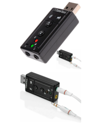 Placa De Som Usb 7.1 Adaptador Audio P2 P3 Pc Notebook Cor Preto B Basto - Foto 1