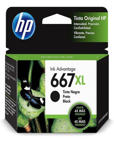 Detalhes do produto Cartucho HP 667XL Preto Original (3YM81AB) Para HP Deskjet 2376, 2774, 2776, 6476
